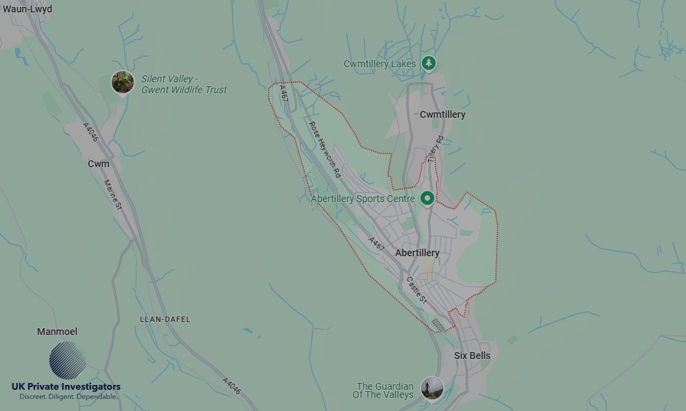 UK Private Investigators - Areas our detectives operate in Abertillery