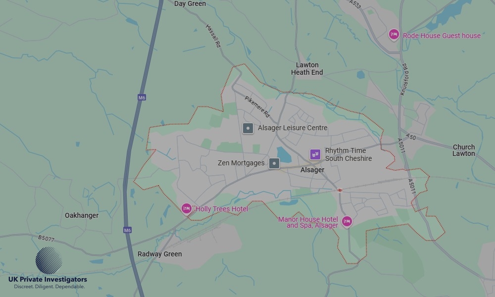 UK Private Investigators - Areas our detectives operate in Alsager