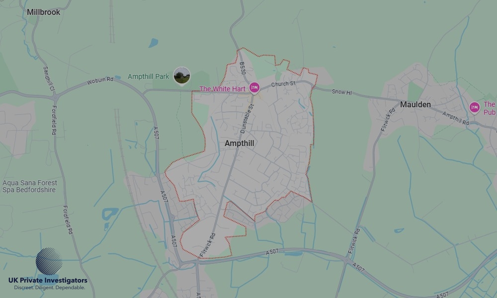UK Private Investigators - Areas our detectives operate in Ampthill