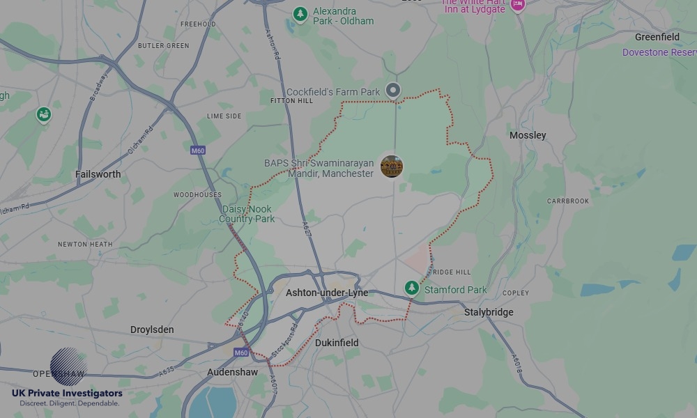 UK Private Investigators - Areas our detectives operate in LoAshton-under-Lynendon