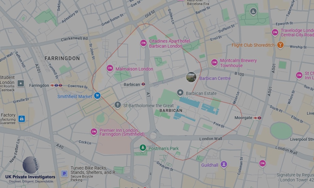 UK Private Investigators - Areas our detectives operate in Barbican