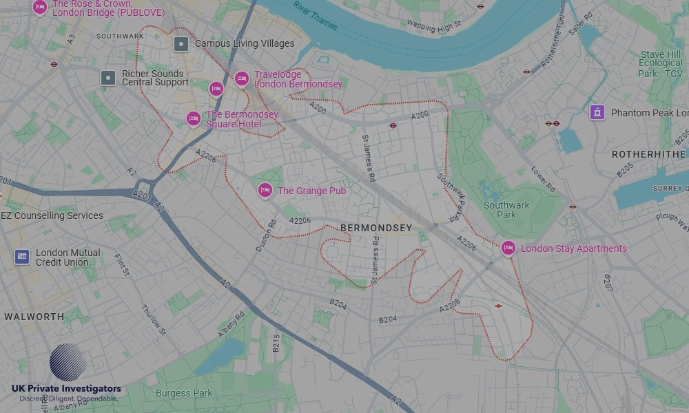 UK Private Investigators - Areas our detectives operate in Bermondsey