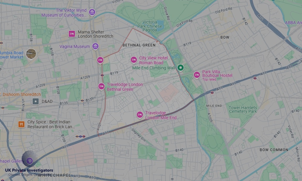 UK Private Investigators - Areas our detectives operate in Bethnal Green
