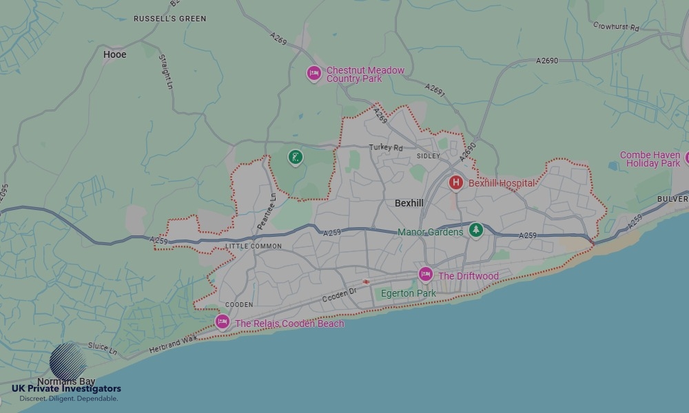 UK Private Investigators - Areas our detectives operate in LoBexhill-on-Seandon