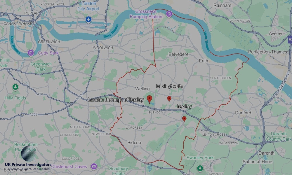 UK Private Investigators - Areas our detectives operate in Bexley New Town