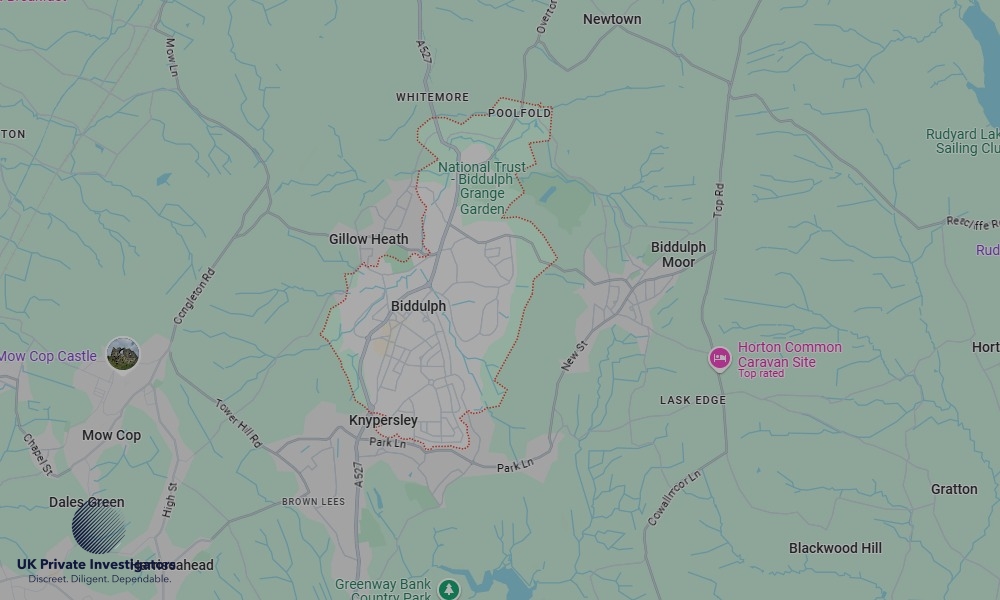 UK Private Investigators - Areas our detectives operate in Biddulph