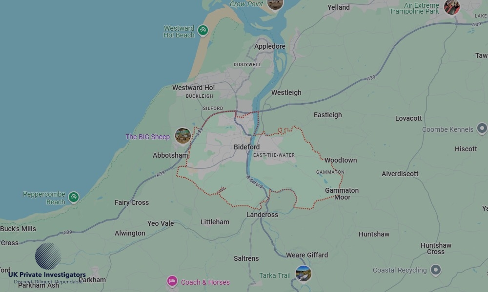 UK Private Investigators - Areas our detectives operate in Bideford