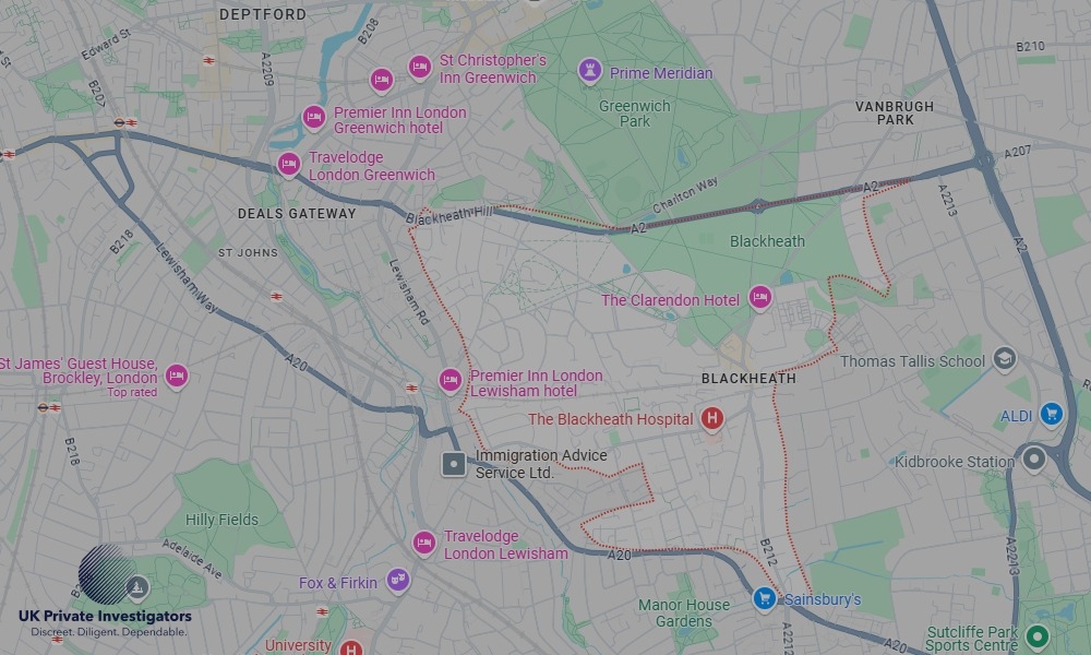 UK Private Investigators - Areas our detectives operate in Blackheath