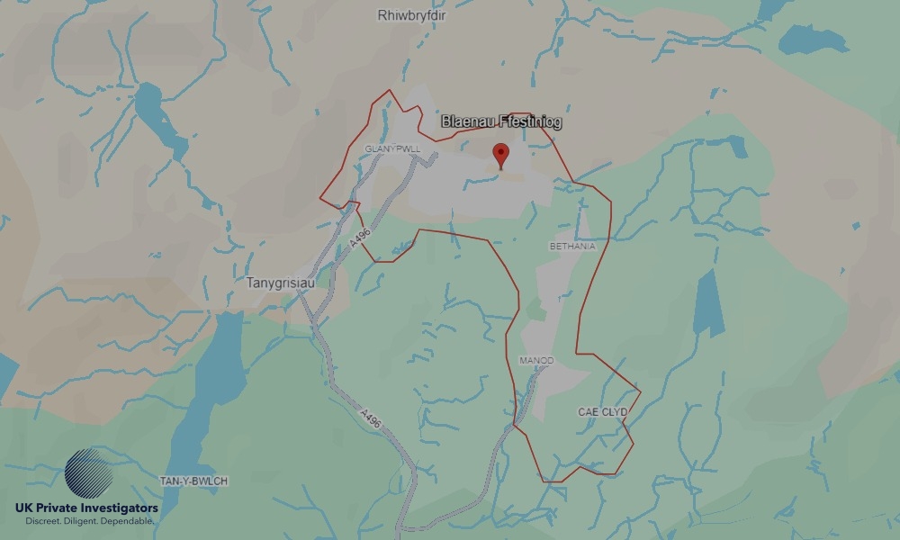 UK Private Investigators - Areas our detectives operate in Blaenau Ffestiniog