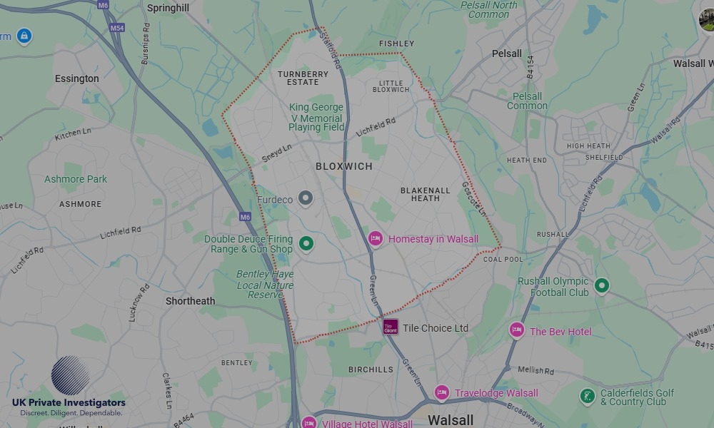 UK Private Investigators - Areas our detectives operate in LoBloxwichndon