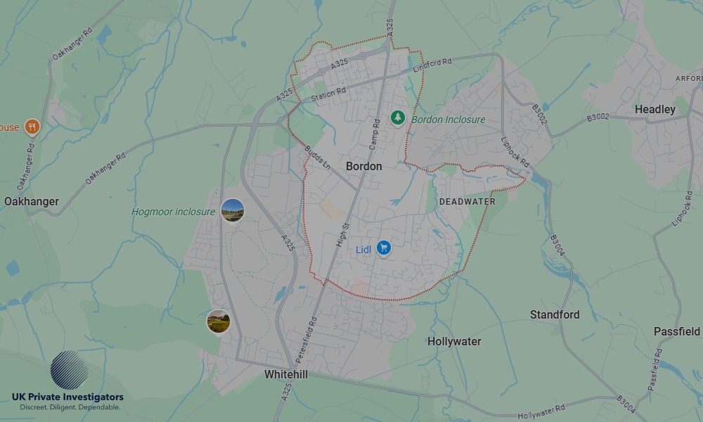 UK Private Investigators - Areas our detectives operate in Bordon