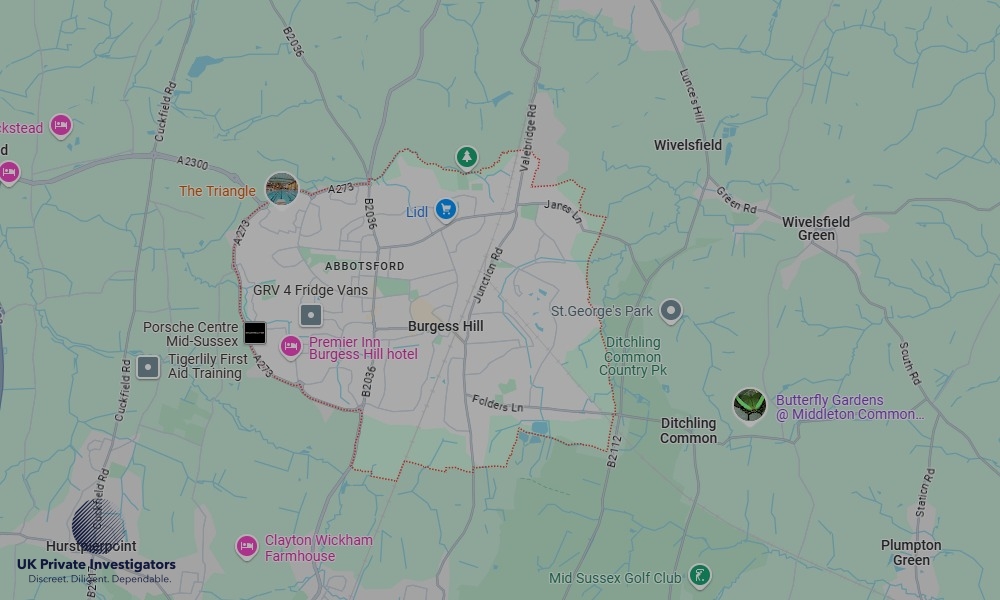 UK Private Investigators - Areas our detectives operate in LoBurgess Hillndon