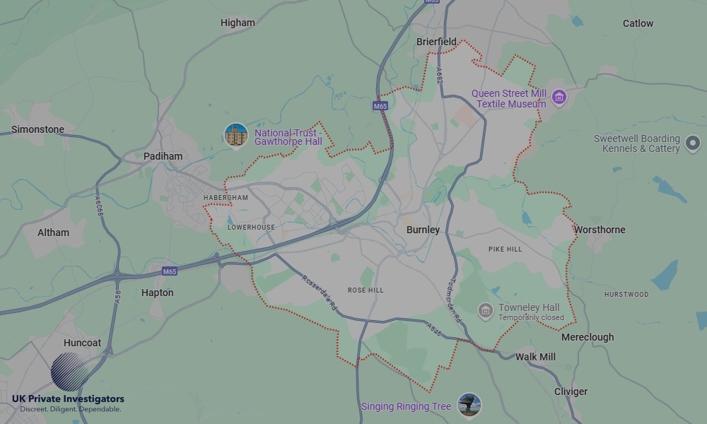 UK Private Investigators - Areas our detectives operate in LoBurnleyndon