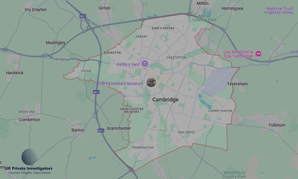 UK Private Investigators - Areas our detectives operate in LoCambridgendon