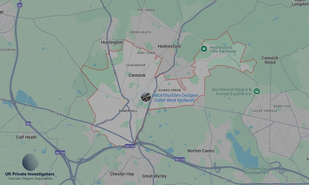 UK Private Investigators - Areas our detectives operate in LoCannockndon