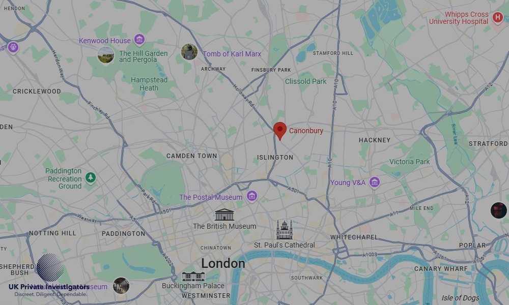 UK Private Investigators - Areas our detectives operate in Canonbury