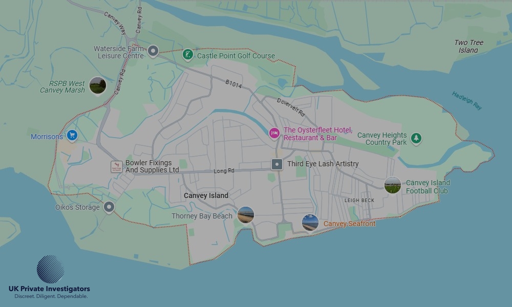 UK Private Investigators - Areas our detectives operate in LoCanvey Islandndon