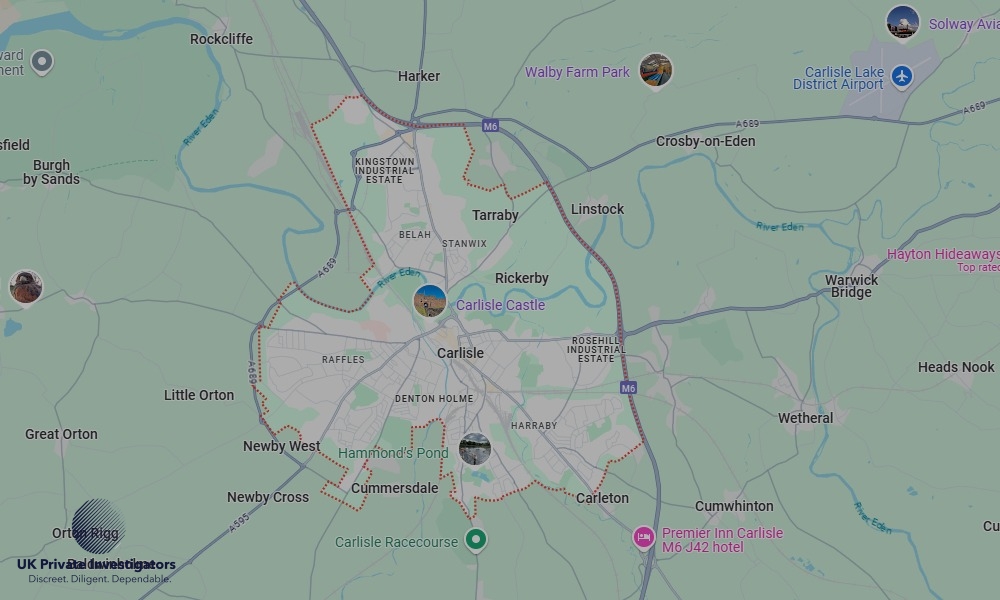 UK Private Investigators - Areas our detectives operate in LoCarlislendon