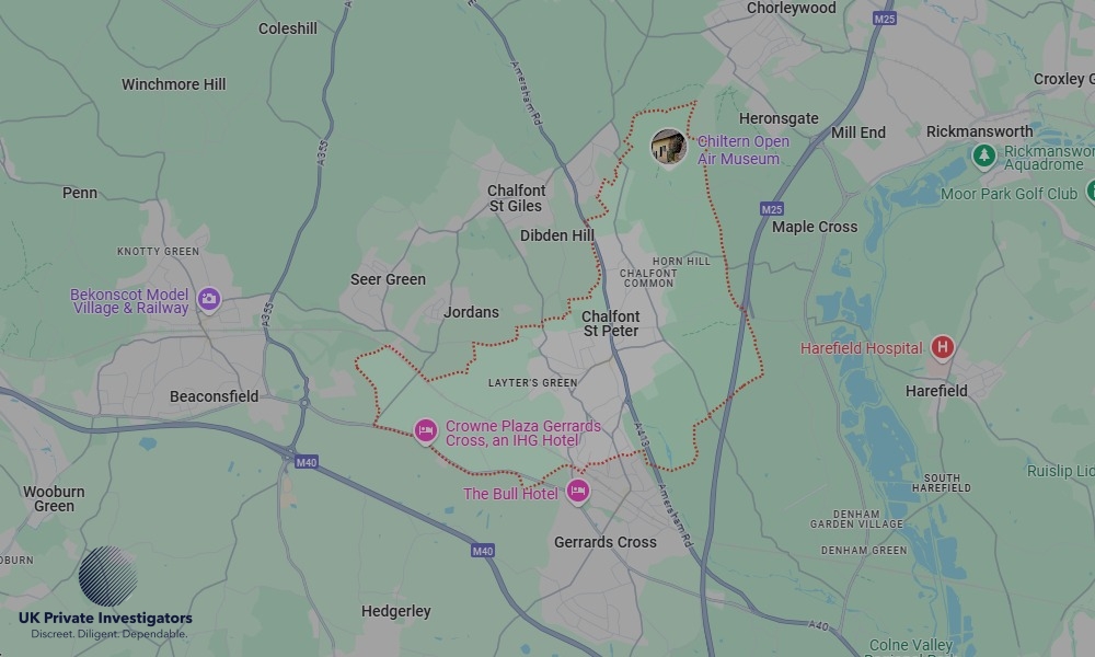 UK Private Investigators - Areas our detectives operate in Chalfont St Peter