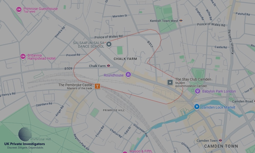 UK Private Investigators - Areas our detectives operate in Chalk Farm