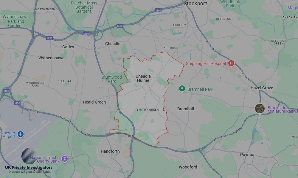 UK Private Investigators - Areas our detectives operate in Cheadle Hulme