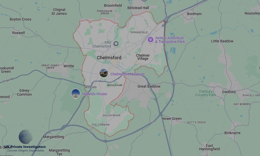 UK Private Investigators - Areas our detectives operate in LoChelmsfordndon