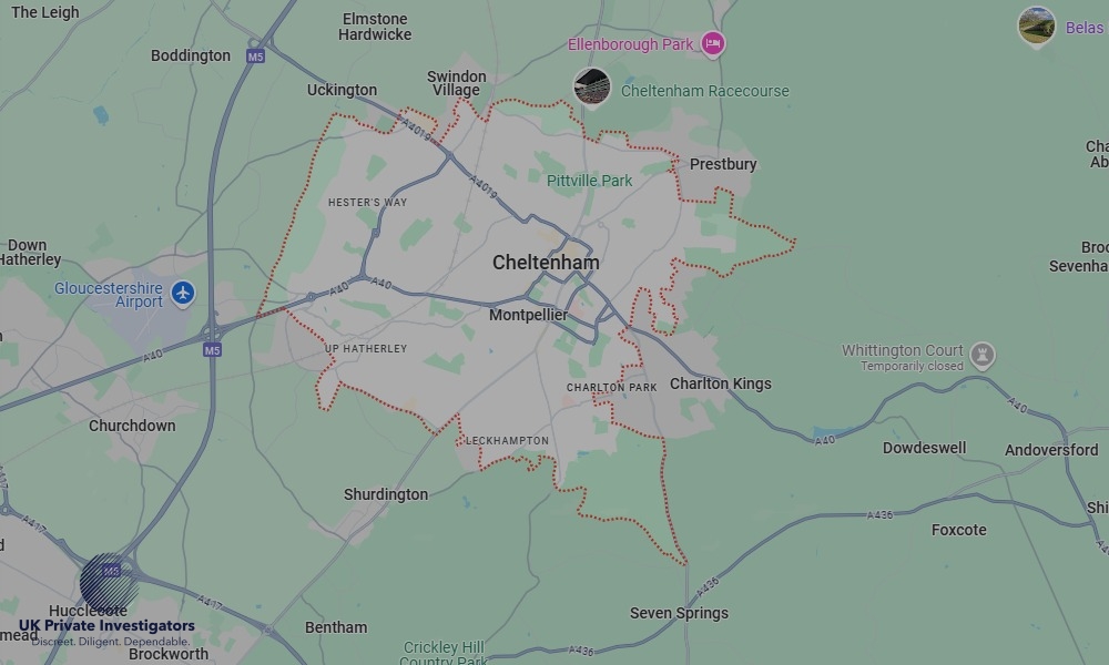 UK Private Investigators - Areas our detectives operate in LoCheltenhamndon