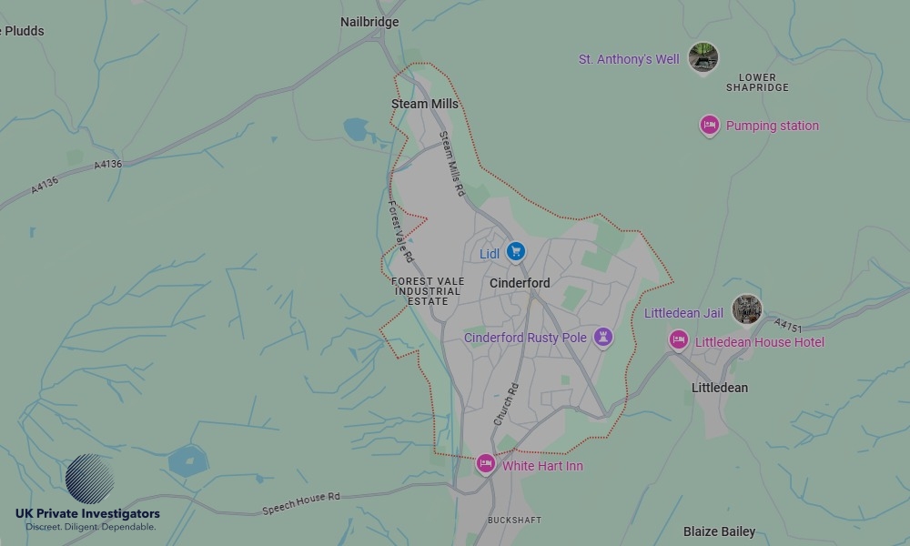UK Private Investigators - Areas our detectives operate in Cinderford