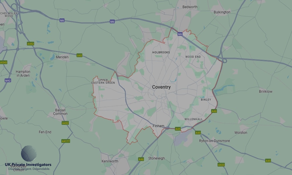 UK Private Investigators - Areas our detectives operate in LoCoventryndon