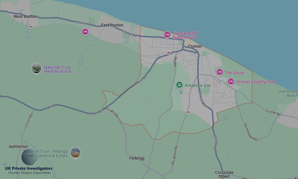 UK Private Investigators - Areas our detectives operate in Cromer