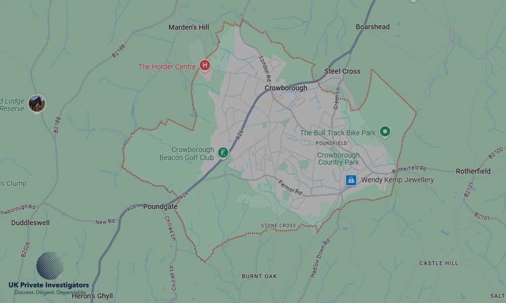 UK Private Investigators - Areas our detectives operate in Crowborough