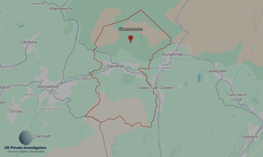 UK Private Investigators - Areas our detectives operate in Cwmamman