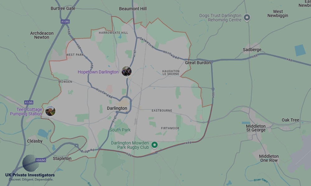 UK Private Investigators - Areas our detectives operate in LoDarlingtonndon