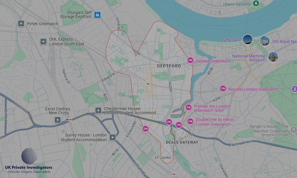 UK Private Investigators - Areas our detectives operate in Deptford