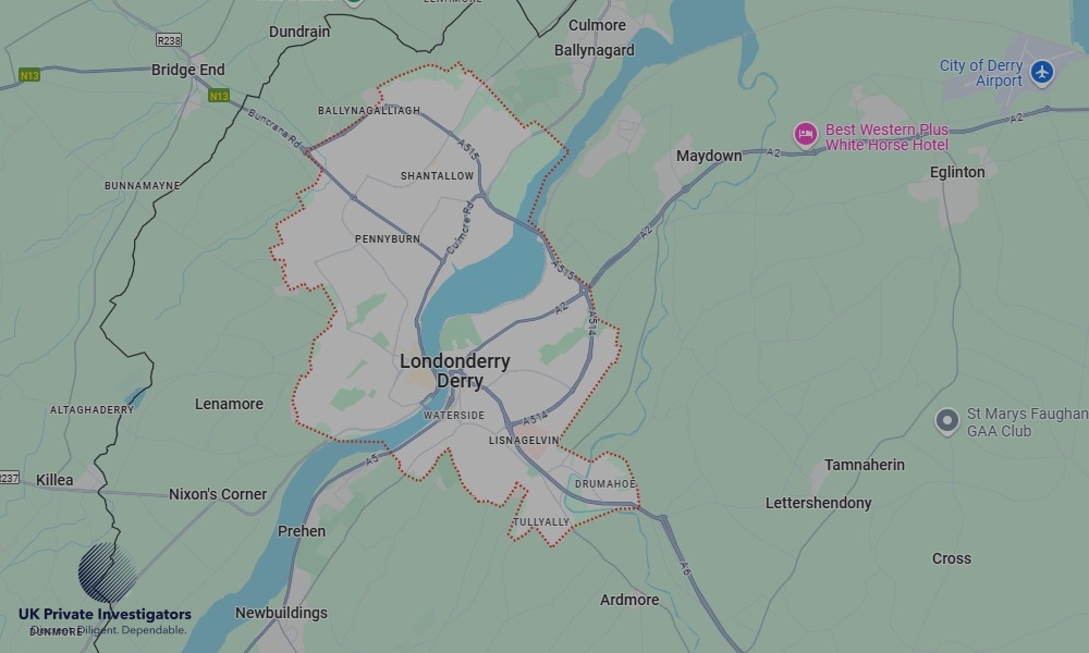 UK Private Investigators - Areas our detectives operate in LoDerryndon