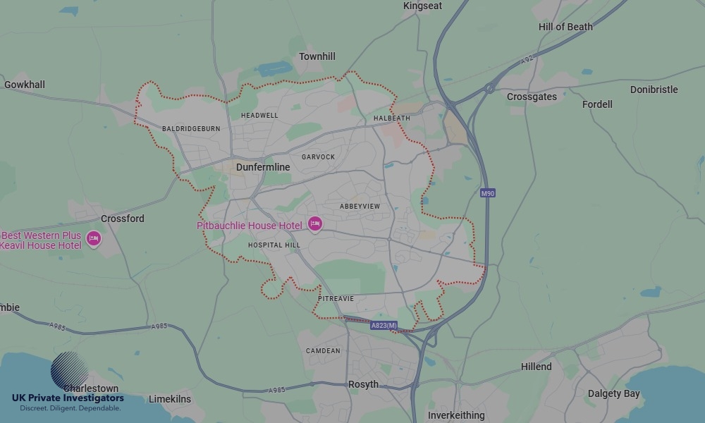 UK Private Investigators - Areas our detectives operate in LoDunfermlinendon