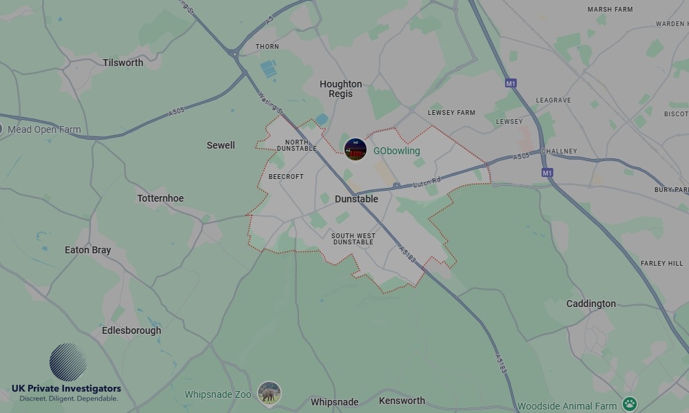 UK Private Investigators - Areas our detectives operate in LoDunstablendon