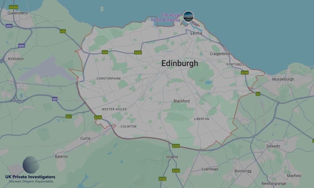 UK Private Investigators - Areas our detectives operate in LoEdinburghndon