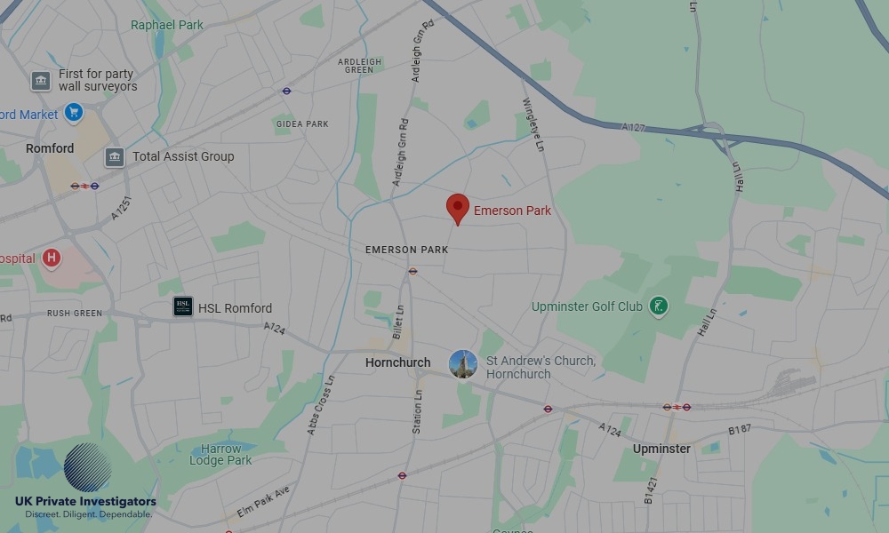 UK Private Investigators - Areas our detectives operate in Emerson Park