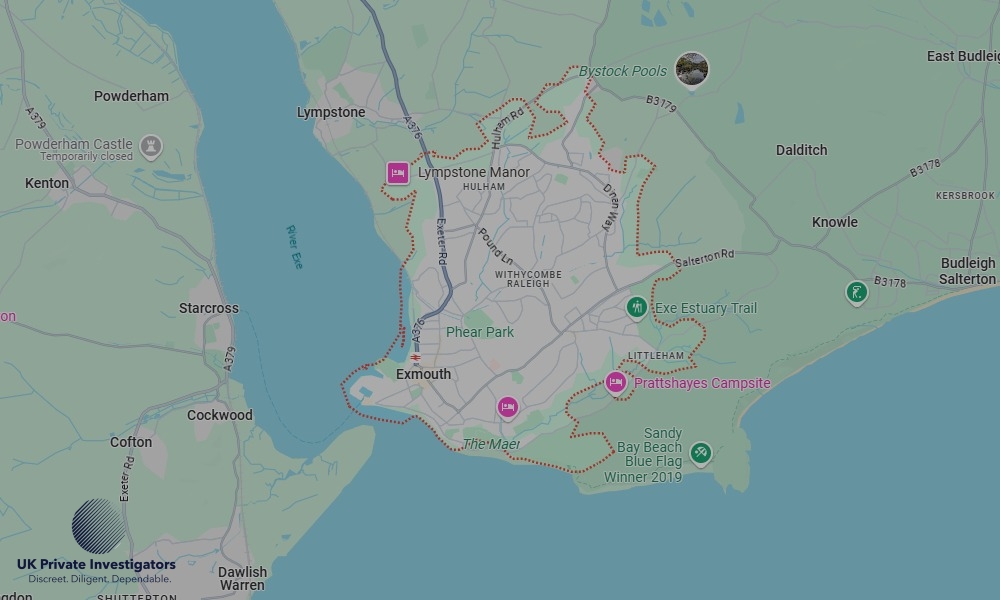 UK Private Investigators - Areas our detectives operate in LoExmouthndon