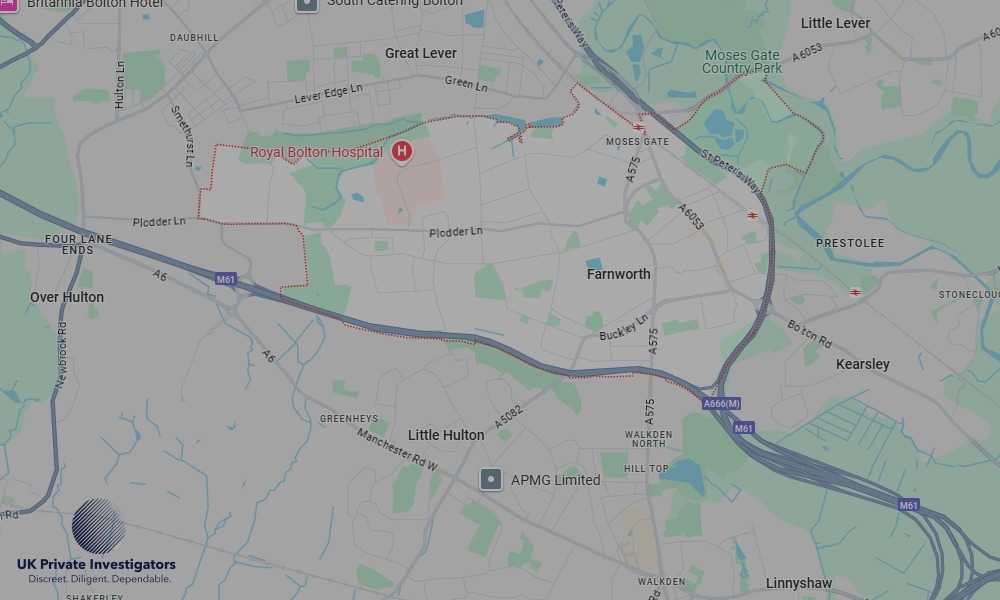UK Private Investigators - Areas our detectives operate in Farnworth