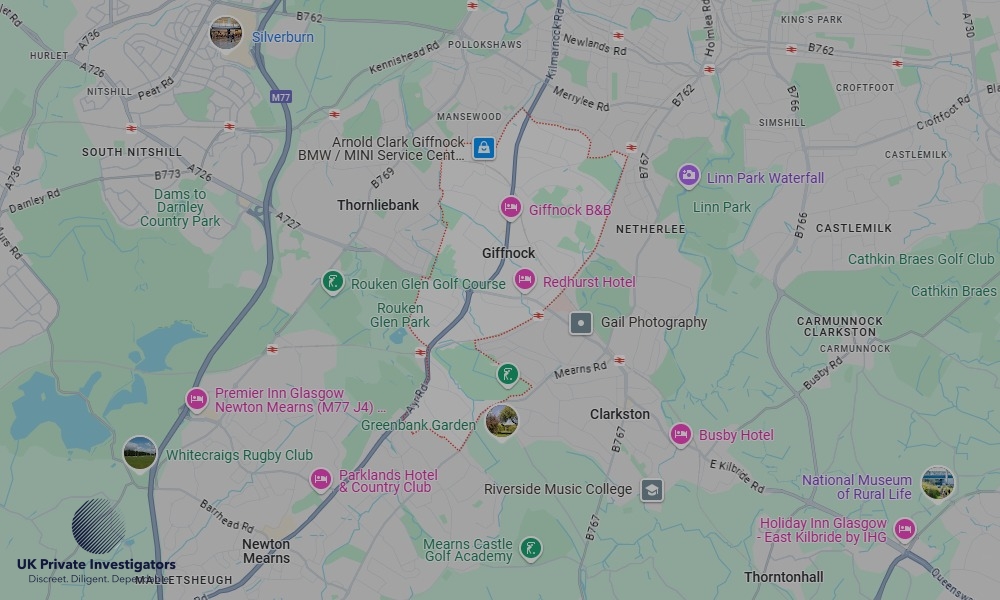 UK Private Investigators - Areas our detectives operate in Giffnock