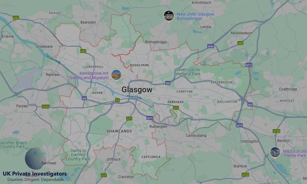 UK Private Investigators - Areas our detectives operate in LoGlasgowndon