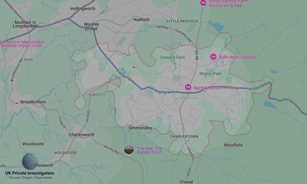 UK Private Investigators - Areas our detectives operate in LoGlossopndon