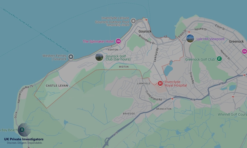 UK Private Investigators - Areas our detectives operate in Gourock