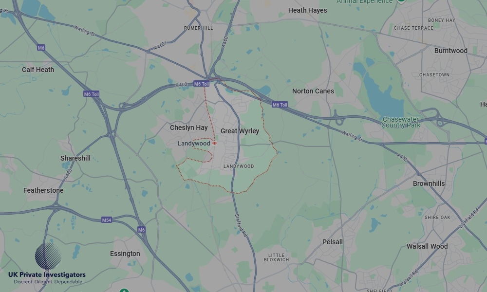 UK Private Investigators - Areas our detectives operate in Great Wyrley