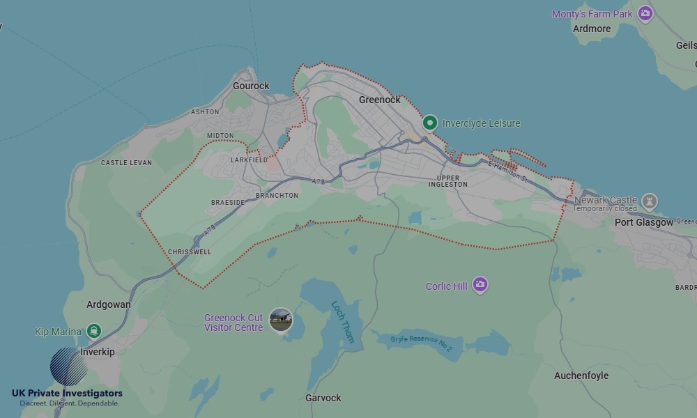 UK Private Investigators - Areas our detectives operate in LoGreenockndon