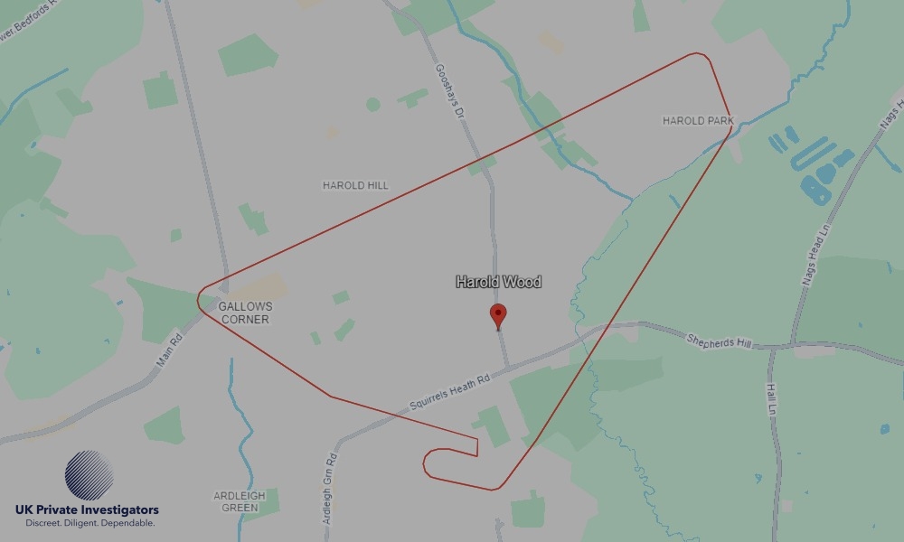 UK Private Investigators - Areas our detectives operate in Harold Wood