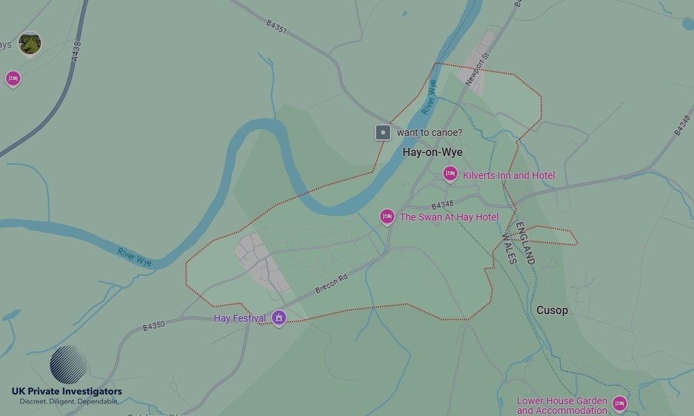 UK Private Investigators - Areas our detectives operate in Hay On Wye