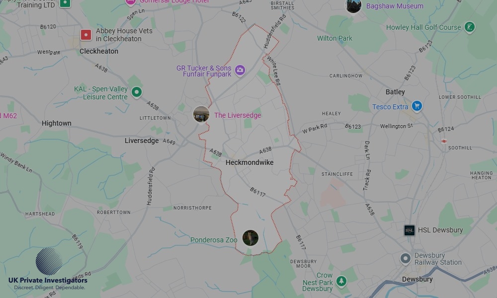 UK Private Investigators - Areas our detectives operate in Heckmondwike